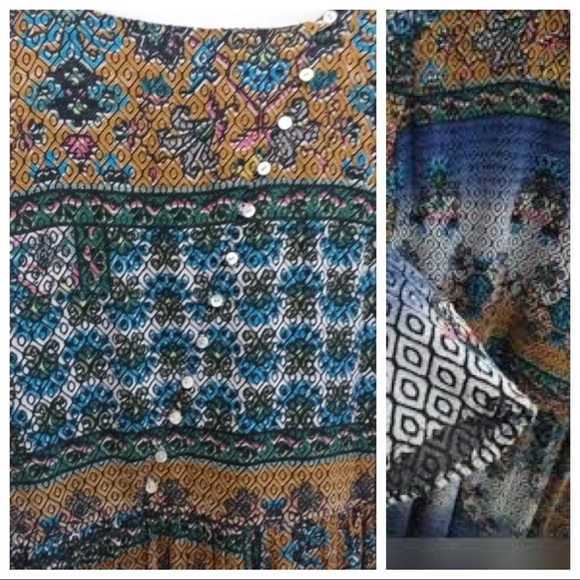 NWOT. Zara Patchwork Print Midi Dress. Size S. - Picture 6 of 11